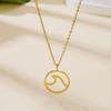 Elegant Wave Pendant Necklace - Stainless Steel Fashion Accessory for Women