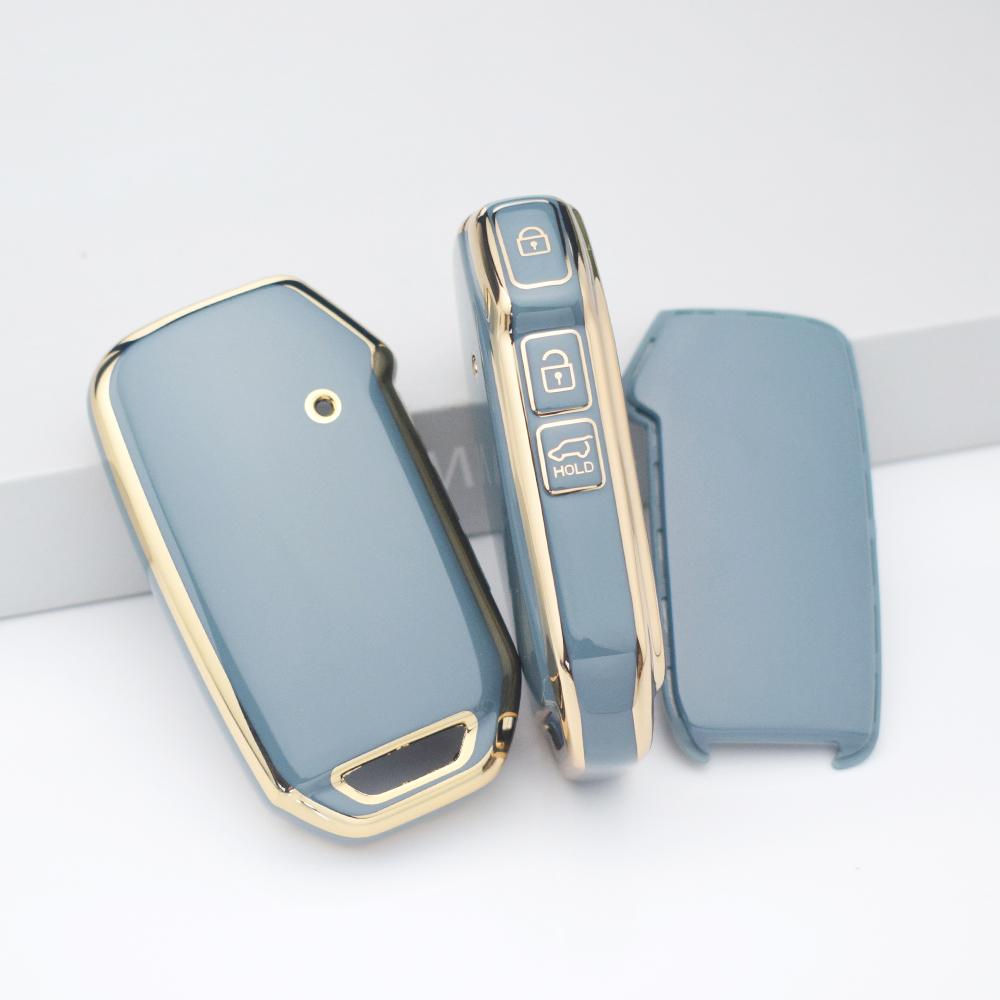 

For Kia K3 K5 Sports Soul Sportage NiroTelluride Carnival Sorento Cerat Seltos Sonet Ceed Xceed Car Key Fob Case Cover Proceed сірий