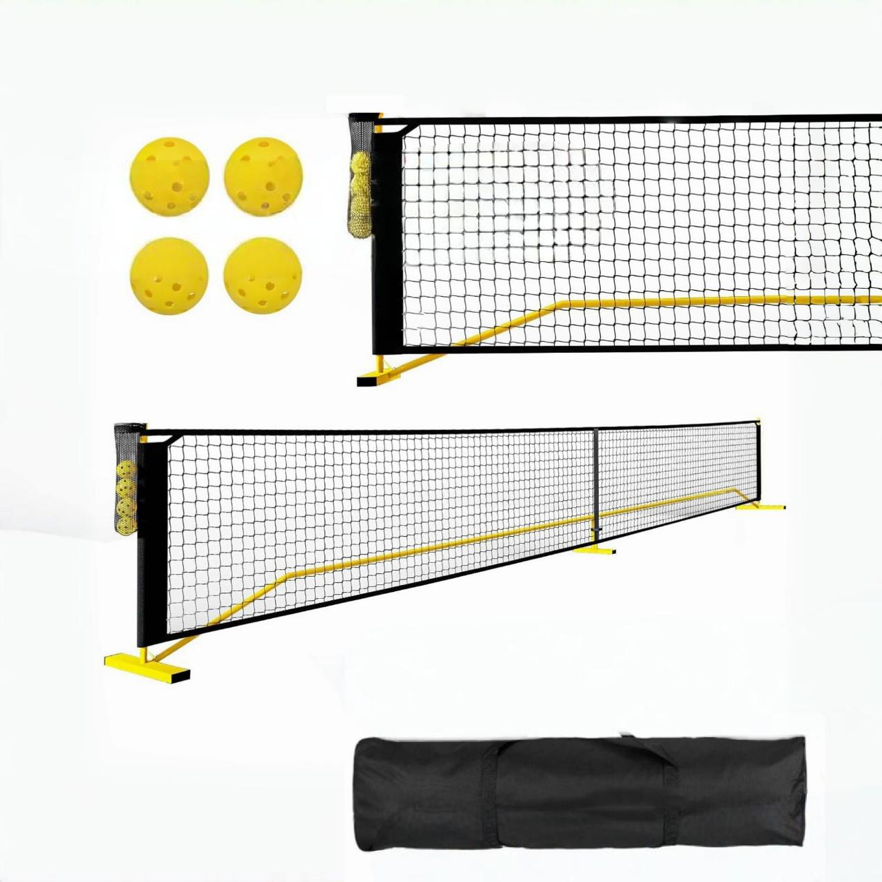 6.7m Portable Pickleball Net  Posts - Outdoor Tennis Polyester Rack, 22FT Synthetic Fiber