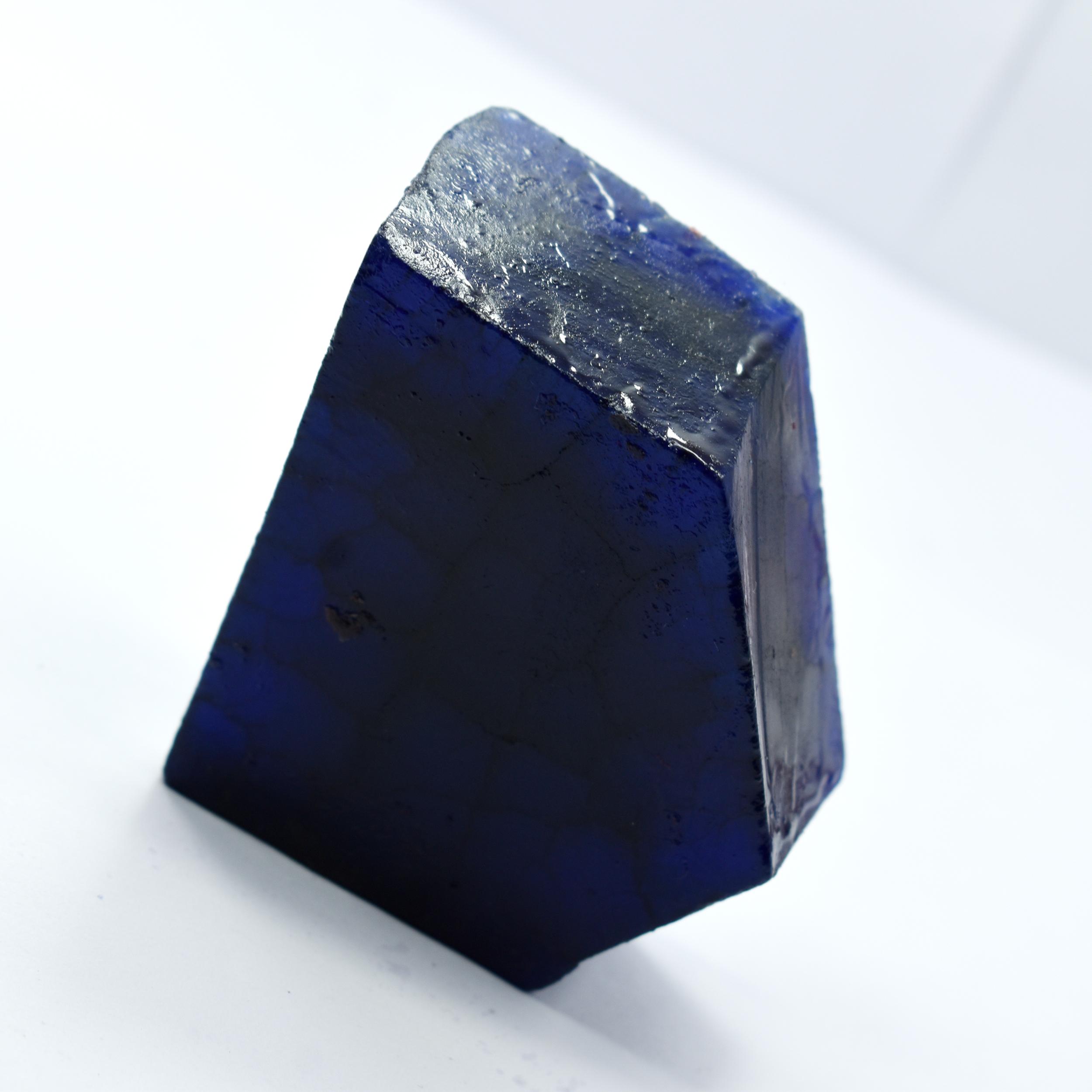 

Natural 45 Ct Sapphire Blue Uncut Dyed Rough Loose Gemstone CERTIFIED 55 mm approx синій