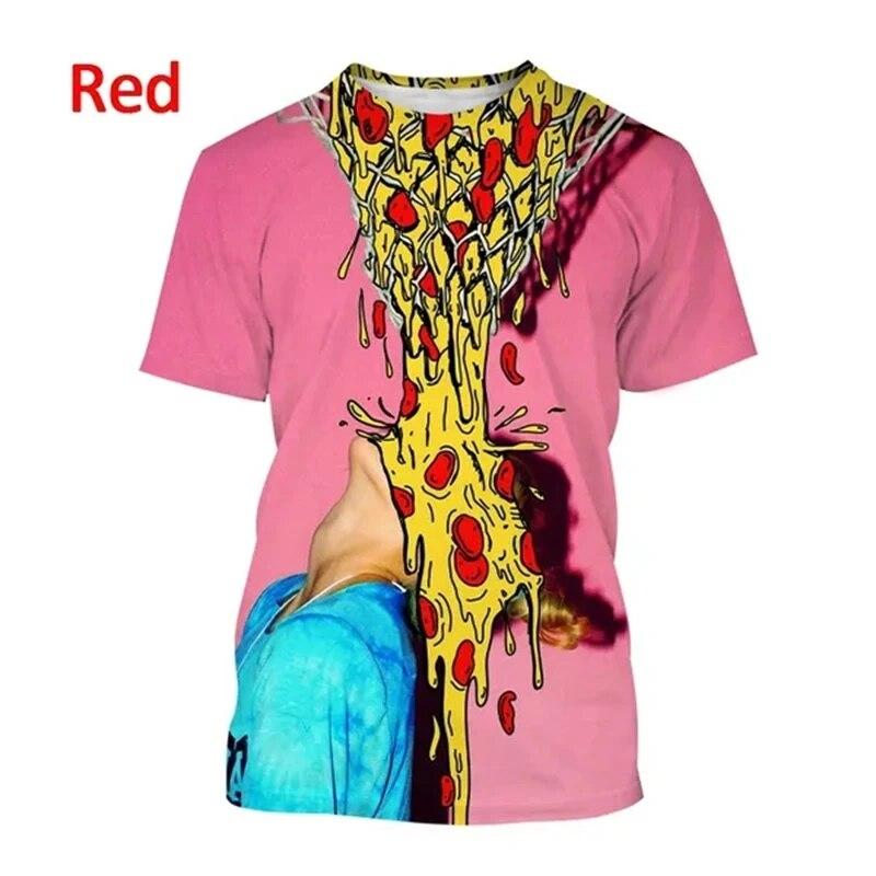 Funny New Pizza 3D Printed T Shirt Men Women Chilren Casual Delicious Food Graphic Harajuku Style Streetwear Top Tees Tshirt