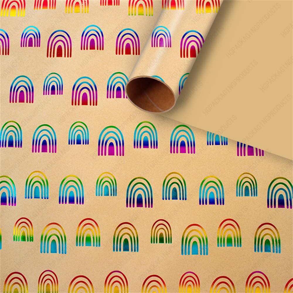 Cartoon Gift Wrap Kraft Yellow Kraft Packaging Paper Kraft Paper Gift Wrap Large-Sized Hot Stamping Gift Paper For Halloween