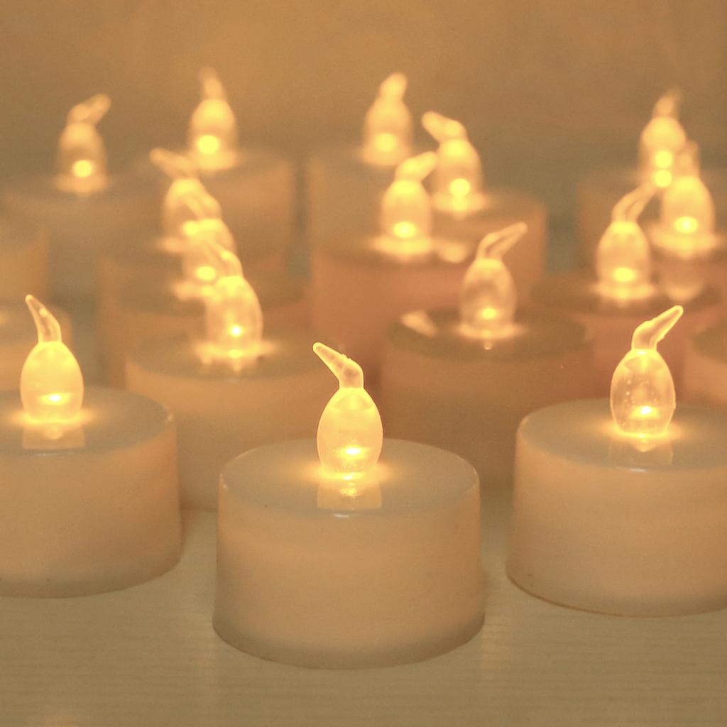 Candles 12/24 Pack Warm Yellow Flameless LED Tea Lights Battery Operated 200+Hours For Aniversary Wedding Home Table Decoration