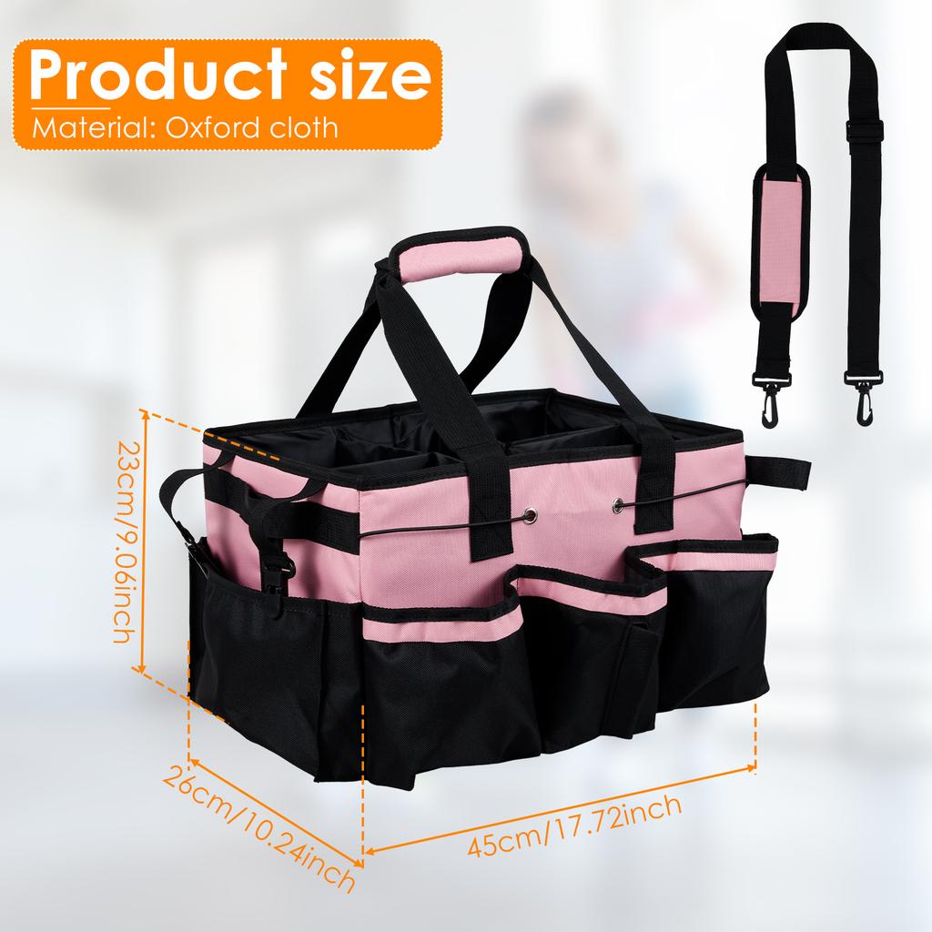 Cleaning Caddy Bag with Handle and Multiple Pockets Cleaning Tool Organizer Bag Large Capacity Supplies Organizer for for Car