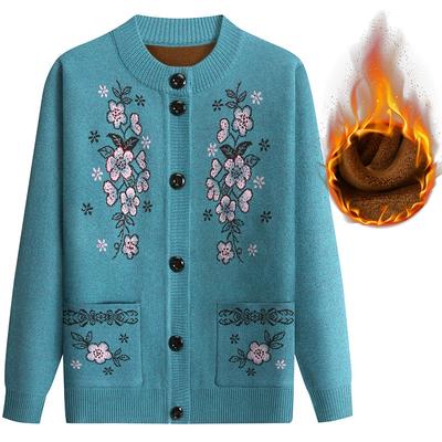 Grandma's Autumn Weaters Women's Middle-aged and Elderly Knitwear Mother's Cardigan Elderly Spring Jacket