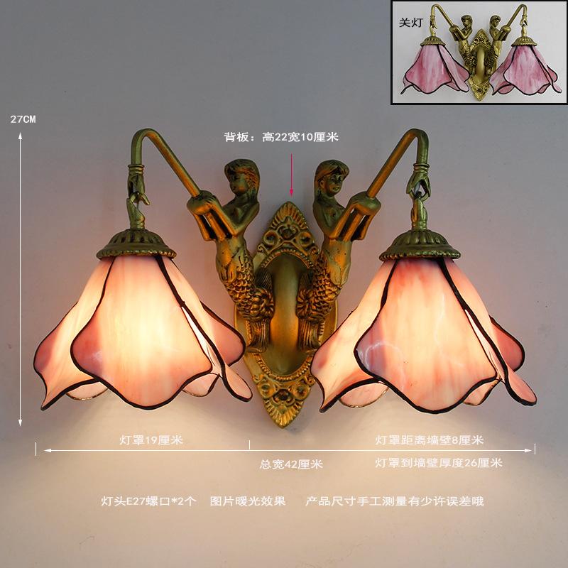 American Creative Retro Lotus Bathroom Mirror Headlight Wall Lamp European Dresser Mediterranean Simple Wall Lamp