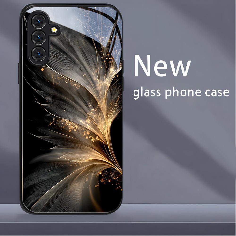 Marble Painted Tempered Glass Phone Case For Samsung Galaxy S26 Ultra S25 Plus S23 S24 Ultra S20 FE S21 FE Cases Hard Back Cover