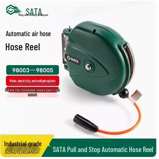 SATA Air Drum Hose Reel with Automatic Winding (Models 98003, 98004, 98005) 10m Hose 6.5x10mm