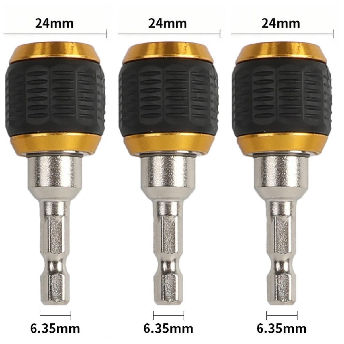 

3pcs Hexagonal Shank Quick Adapter Hand Drill Quick Adapter Connector Release Self-locking Large Head Sleeve Quick Connector 3pcs