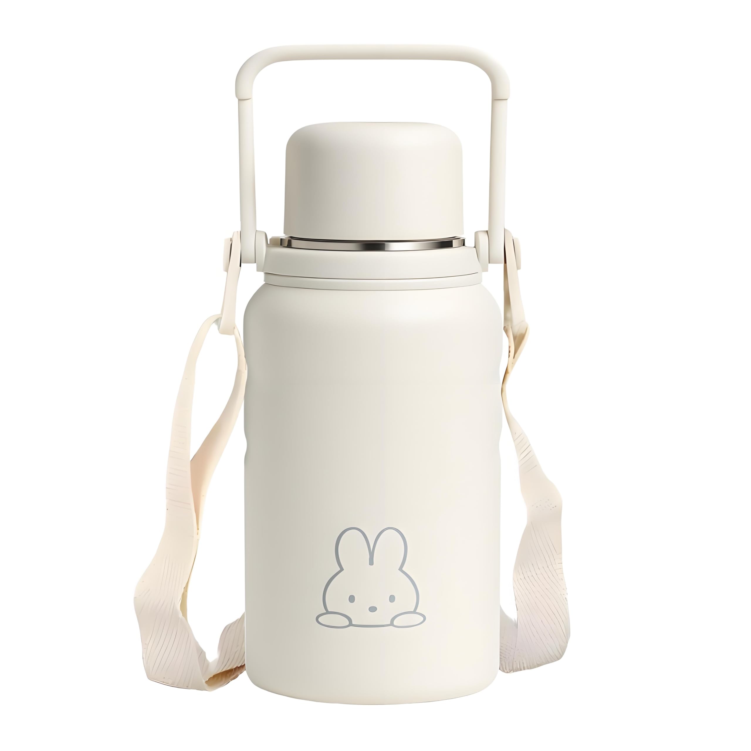

MYEEDA 1 Liter Water Bottle, Made of Medical-Grade 316 Stainless Steel, Insulated and Insulated, Large Capacity, with Shoulder Strap and Handle,