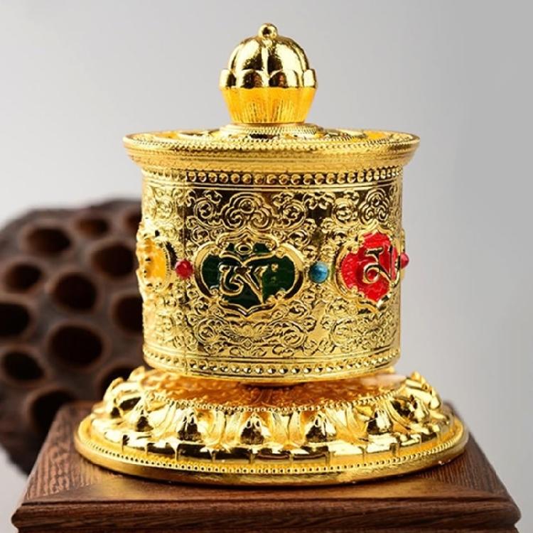 Buddhas Scriptures Prayer Wheel Tibetan Prayer Wheel Table Prayer Wheel Decorative Ornament for Meditations Healings