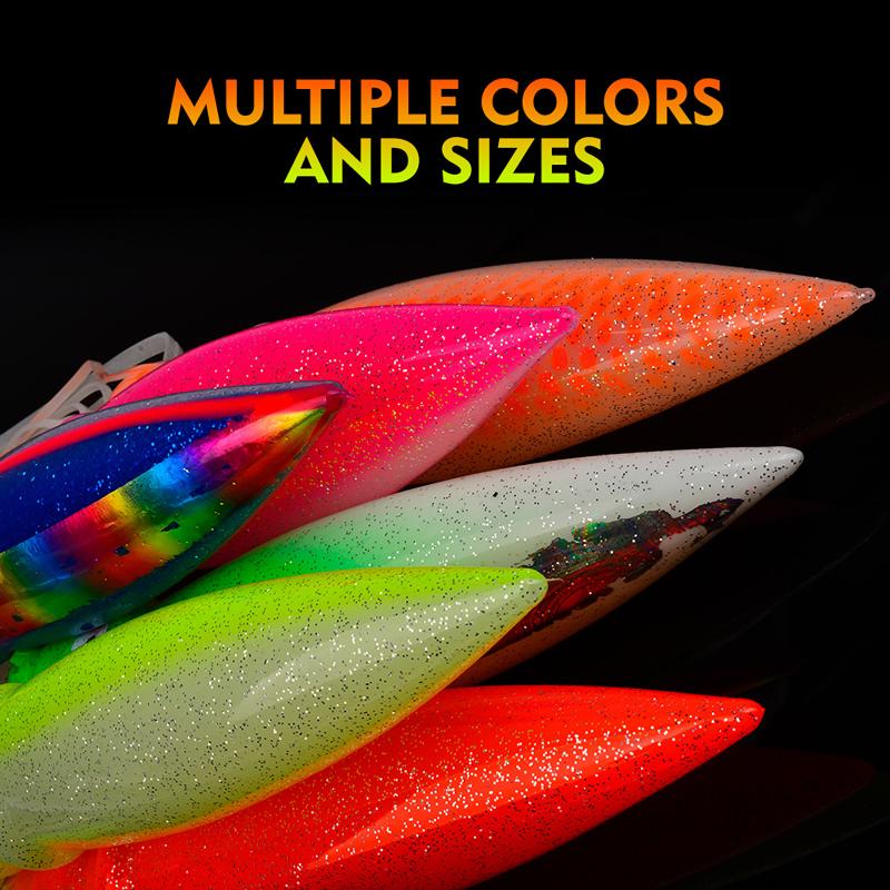 Calamar Blando Luminoso Grande de 17,5 cm-41 cm para Pesca en el Mar Falda de Calamar Pulpo Pesca de Arrastre Señuelos para Atún Aparejos de Pesca en Agua Salada