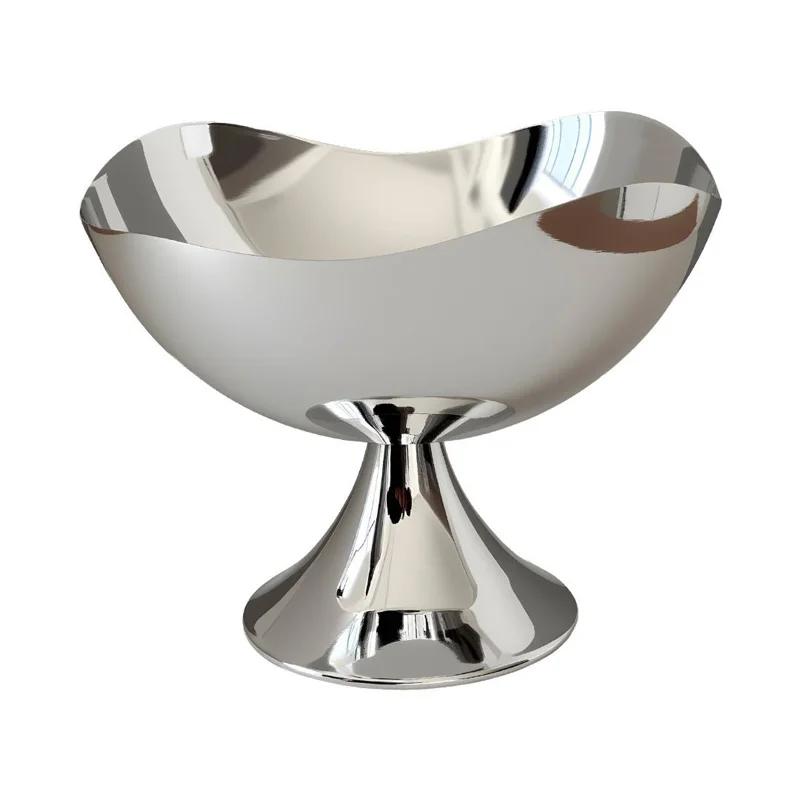 Silver Plated Iron Desktop Storage Tray Ornaments Crafts Home Livingroom Dining Table Snack Fruit Storage Plate Decoration Items