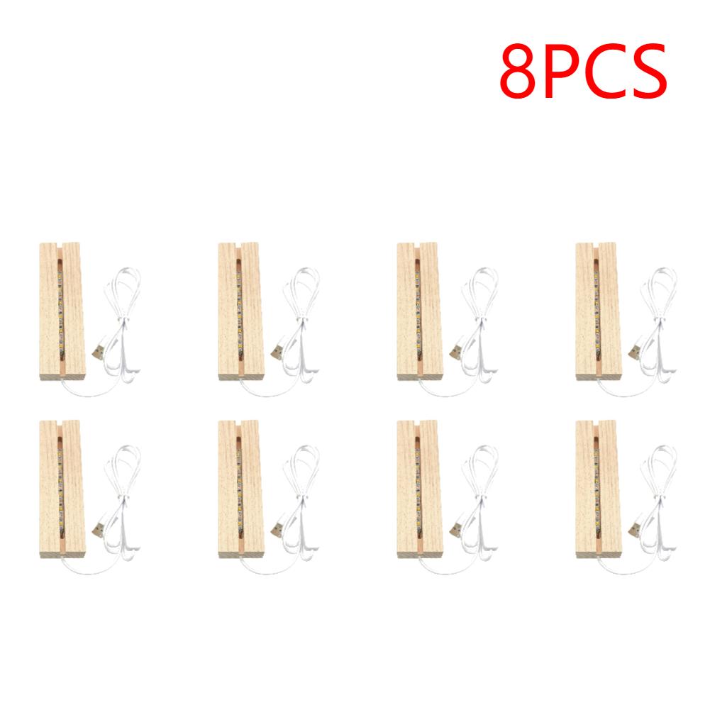 1-10PCS LED Wooden Lighted Display Base Rectangle Crystal USB Lighted Stand for 3D Handmade Art Lantern Stand Home Decoration