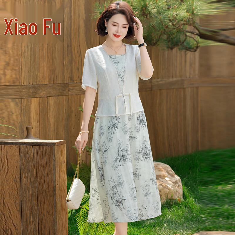 New Chinese Style Summer Dress for Middle-Aged Women