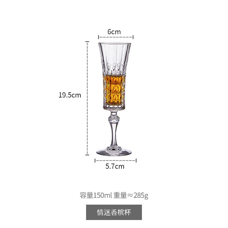 Luxury red wine glass crystal glass diamond champagne glass home creative whiskey glass