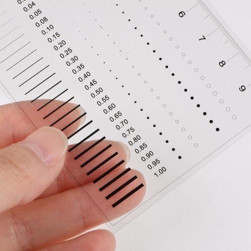 uxcell High-Precision SEC Size Estimation Chart, 10cm Transparency Defect Detection Film Ruler, Diameter and Line Width Defect Measurement