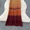 Summer Women Spaghetti Strap Striped Knitted Sweater Long Maxi Holiday Dresses