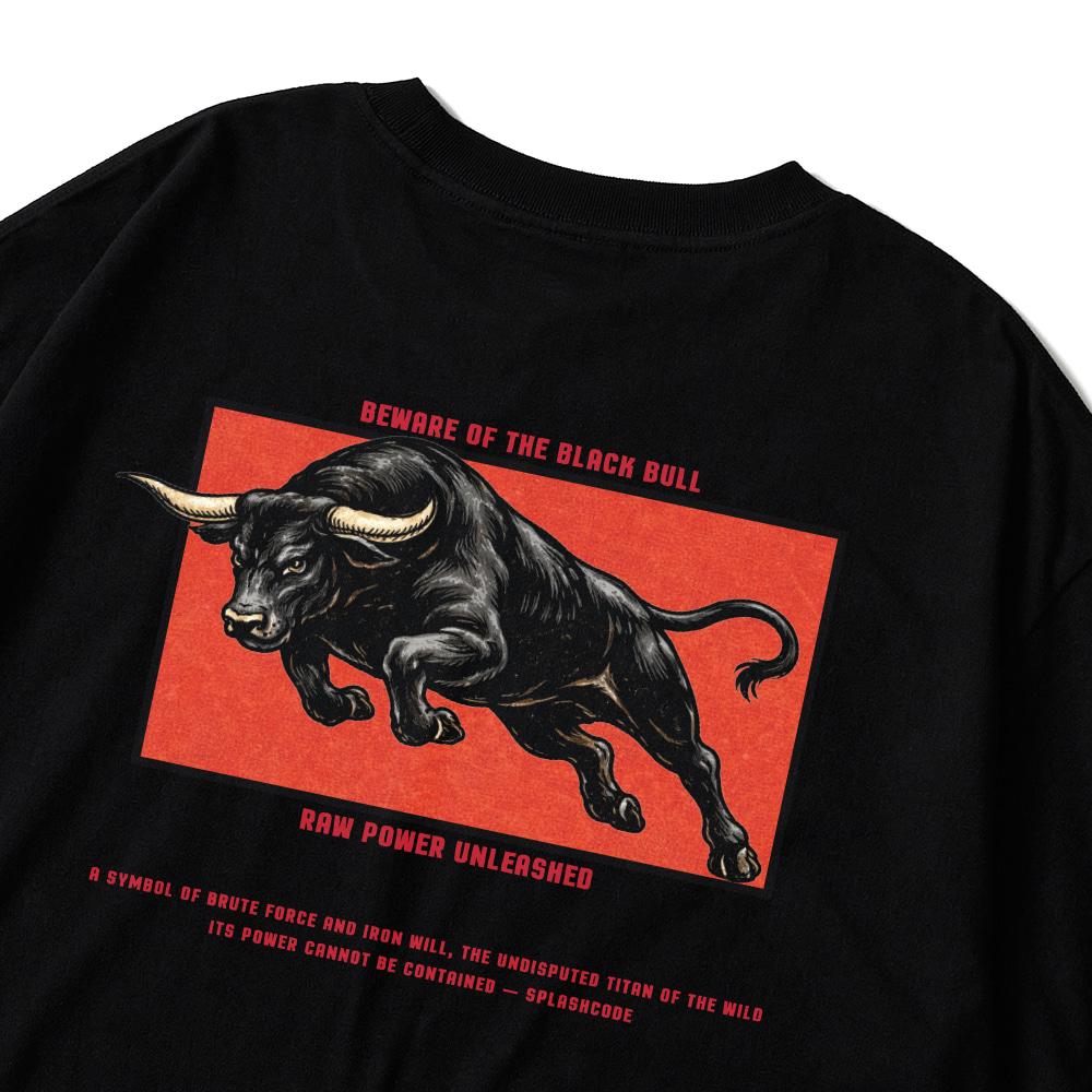 Seupeullaesikodeu Short Sleeve T-Shirt Black - Blackbull (Beware Of The Blackbull)