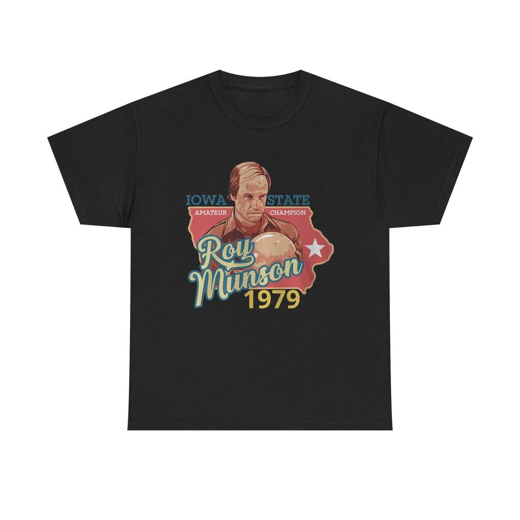 Roy Munson 1979 Bowling Kingpin Ernie McCracken Movie White Black Tee T-Shirt Size S to 5XL
