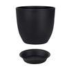 Flower Pot with Saucer Plastic Plant Pot with Drainage Holes Modern Decorative Planter
