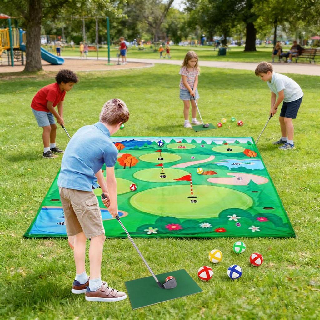 Golf Hitting Mat Sports Practice Equipment Replaceable Golf Training Mat For Beginners Kids Indoor Outdoor Courtyard Home