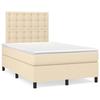 3142086 vidaXL Divan Bed with Mattress Cream 120x200 Cm Fabric