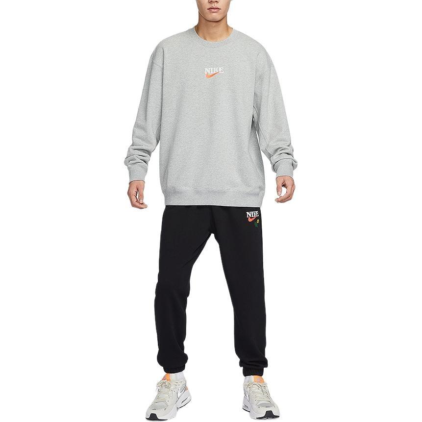 Nike Sweatshirts Men's Gray Crew Neck Moderate Regular HF1111-063
