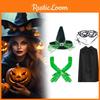Witch Adult Halloween Cosplay Costume With Hat Gloves Cloak Party Performance