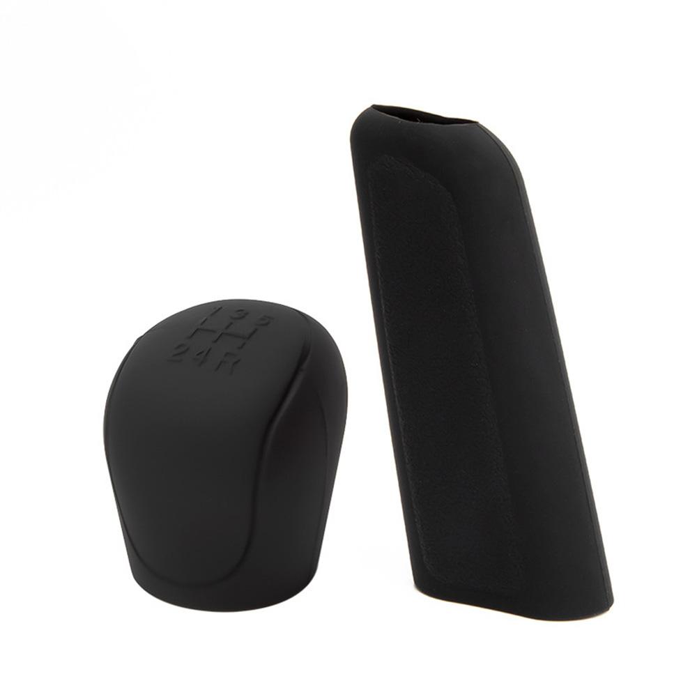 Car Gear Shift Knob Cover Handbrake Silicone Non Slip Grip Handle Case Automobiles Gear Shift Collars Car Interior Accessories