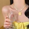 Spring Cherry Blossom Colorful Dopamine Shell Flower Necklace with Clavicle Chain for Summer Seaside Vacation
