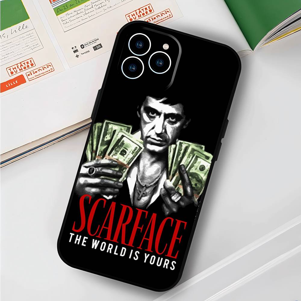 Classic S-Scarface Film Tony Phone Case For IPhone 17 Air 16 15 14 13 Pro Max 11 12 Black Silicone Cover