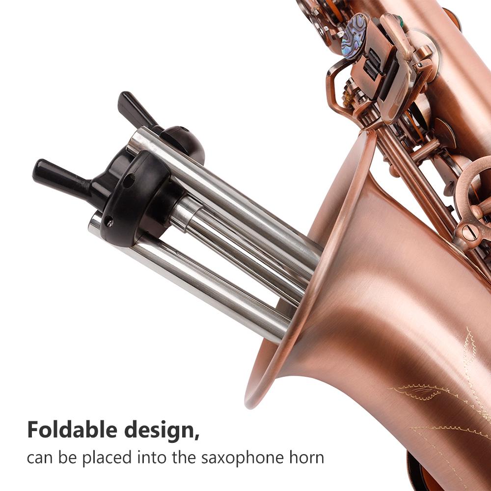 Foldable Saxophone Stand Portable Alto Sax Metal Floor Stand Holder Aluminum Alloy with Carry Bag