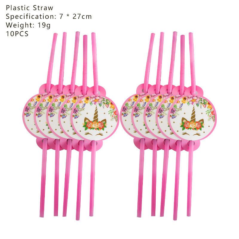 Unicorn Wreath Kids Birthday Party Supplies Tableware Plates Cup Fork Tablecloth