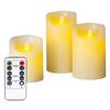 3Pcs LED Flameless Candles Outdoor Real Wax Candle with Remote Control Indoor Battery Operated Flickering LED Pillar Candles