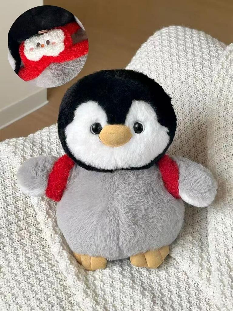 Penguin Plush Toy With Pp Cotton Filling Soft Short Fur Stuffed Animal For Kids Gift