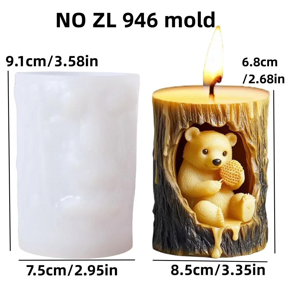 3D Bird branch relief cylindrical candle silicone mold bird Crow leaf branch resin mould Rose flower bird cement gypsum molds