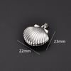 Stainless Steel Seashell Photo Locket Pendant Necklace for Women Men Picture Box Frame Charms Chain Metal DIY Jewelry Accessory