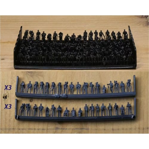 Bunker Studio 1/350 Japanese Type 96 25mm Anti-Aircraft Gunner D (25 Poses, 100 Figures) Plastic Model Parts BSTIJN35073