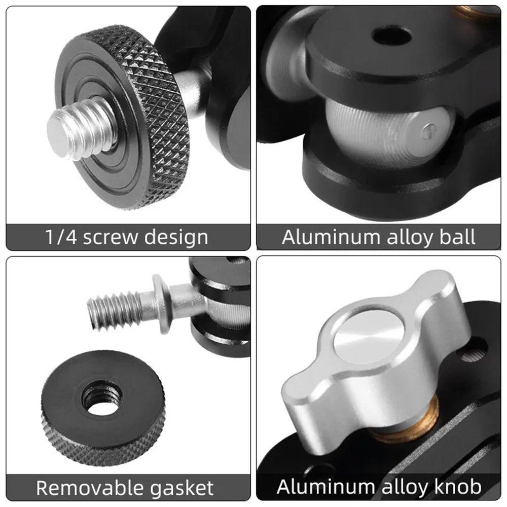 1/4 Inch Screw Ball Magic Arm Aluminum Zinc Zinc Alloy Magic Arm Bracket Camera Magic Arm Microphone