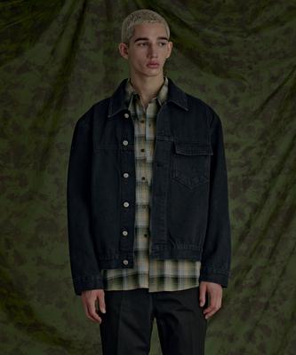 Zplish Washed Denim Trucker Jacket Black