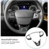 Black Carbon Fiber ABS Interior Steering Wheel Trim For Ford Bronco Sport +
