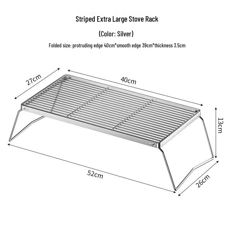 Portable Outdoor Camping Grill: Foldable Stove Stand & Barbecue Rack with Mesh Feet