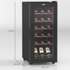 Wine Fridge, Quiet, 5-18 degrees C, Touchscreen, Lighting, 34.5x45x78cm, Black