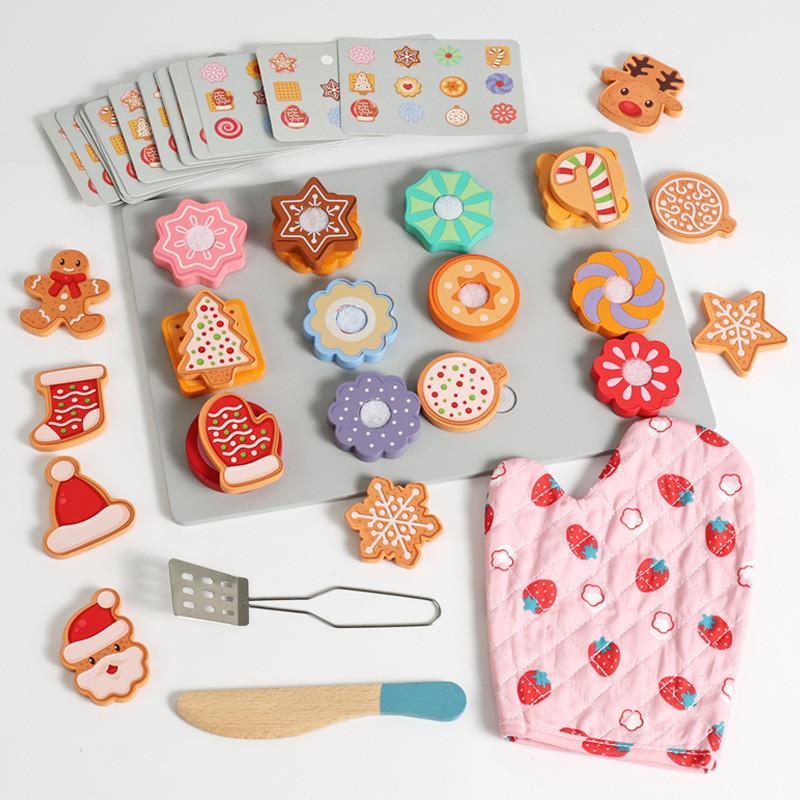 Kitchen Wooden Child Playset With Baking Cookies Parent Child Toy Interactive