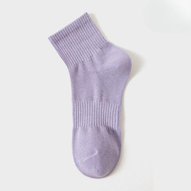 

Женские весенне-осенние однотонные хлопковые носки до середины икры, устойчивые к пиллингу и скольжению, высокоэластичные 1 pair фиолетовый