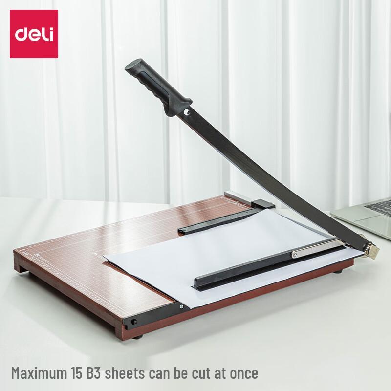 Deli B3 Manual Wooden Paper Cutter CN plug (adapter included)