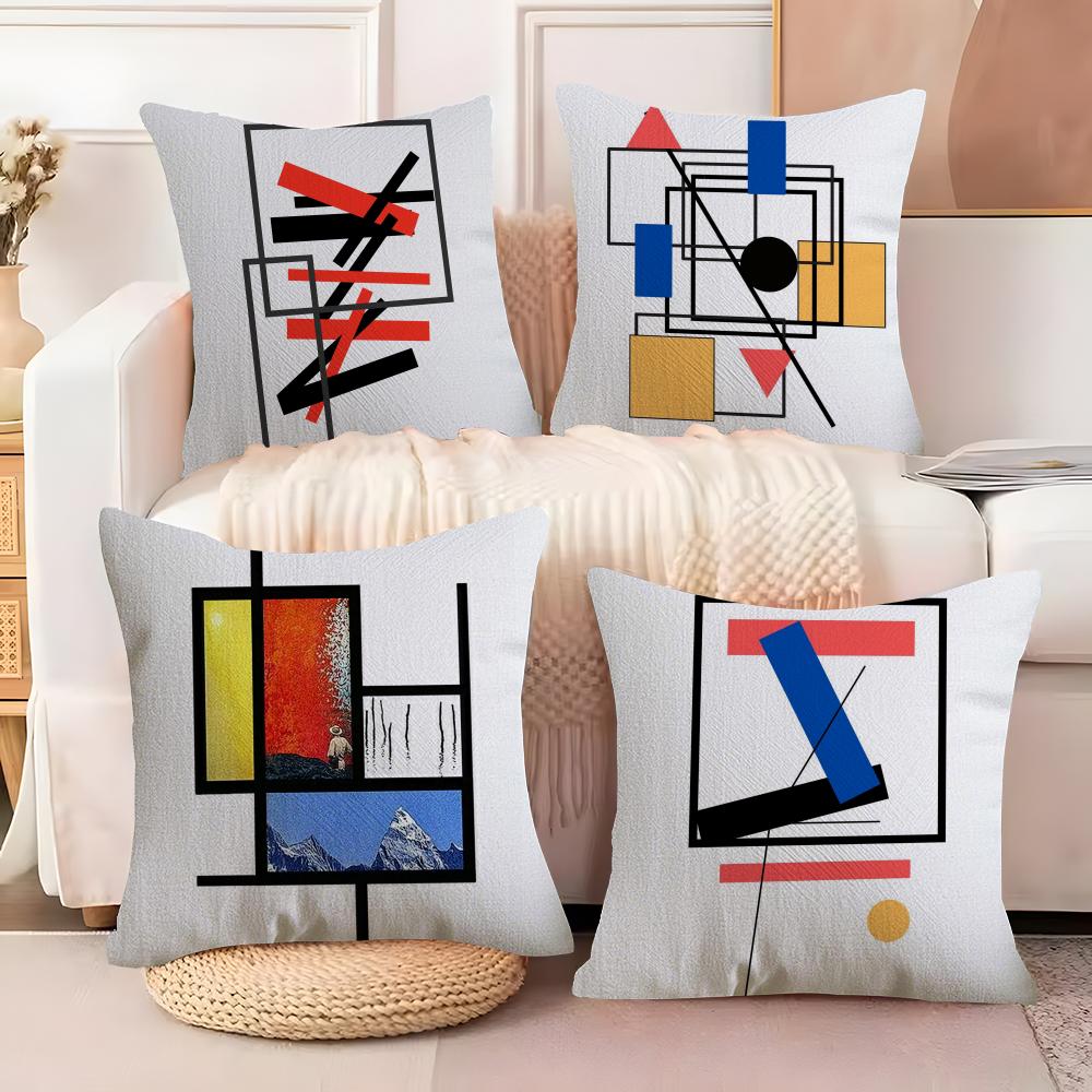 Abstract Lines Cushion Cover Soft Plush Fabric DoubleSided Printed Sofa Cushion Cover for All Seasons Home Decor Gift