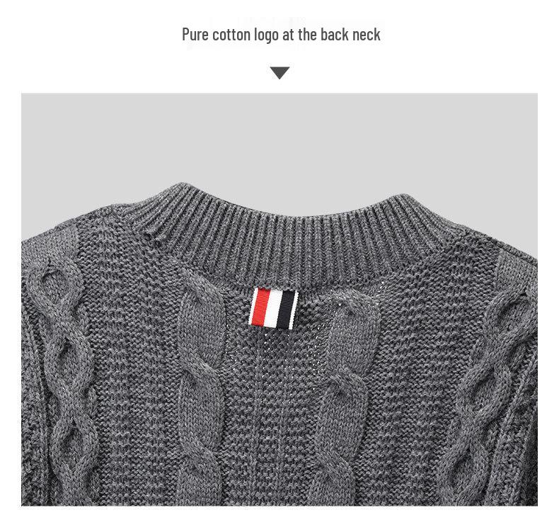 TB Browin Unisex V-Ausschnitt Wollpullover - Koreanischer Stil Lässige Strickware