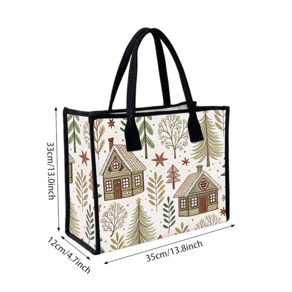 Cute Forest Print Canvas Tote Bag